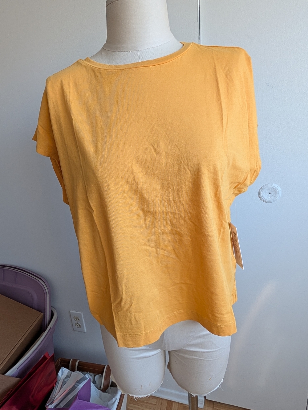 Tribal Yellow Crewneck Short Sleeve Top